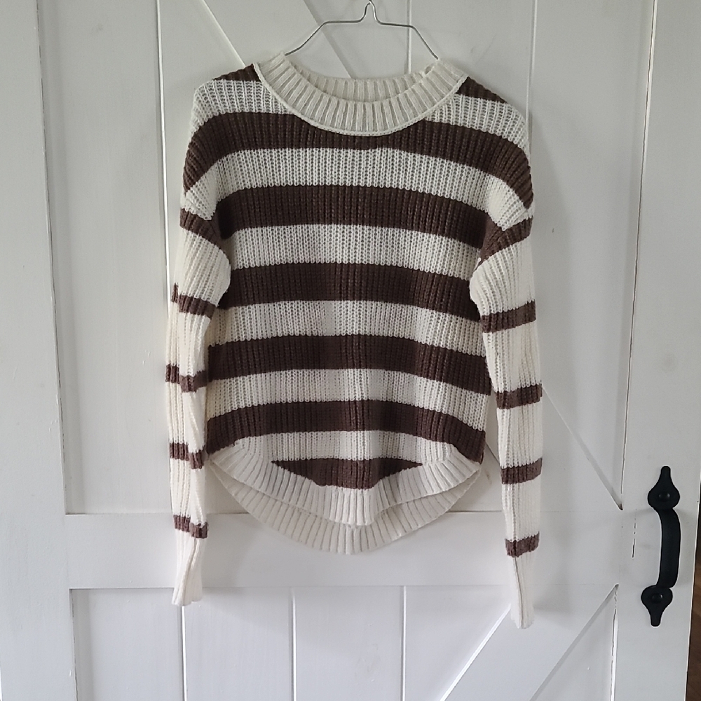 Striped Brown and Cream Sweater
